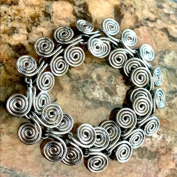 Vintage Jewelry Vintage Sterling Silver Coil Tribal Dragon